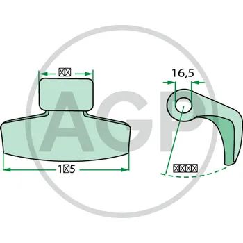 Kladivo Kladivo mulčovače HMF, Votex, Fischer, Aedes, Cabe, Agricom, S.C.A.I., Chabas, Rotoram