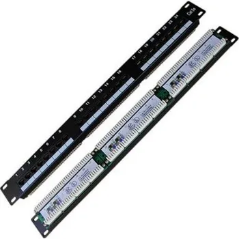 Rozvaděč DATACOM Patch panel 19" UTP 24 port CAT5E LSA 1U BK (3x8p)