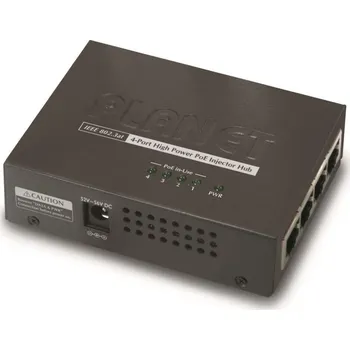Příslušenství pro kamerový systém Planet HPOE-460 PoE injektor, 4x 1Gbps PoE 802.3at 30/120 W