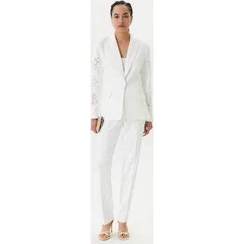 Dámské kalhoty Morgan Kalhoty z materiálu 251-PVAPLO Bílá Loose Fit 42