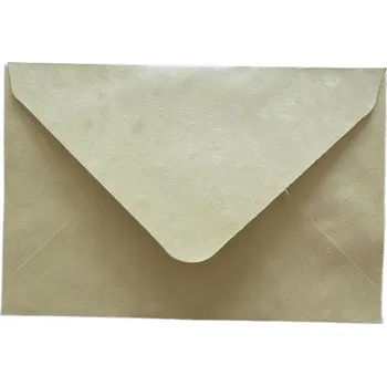 Obálka 10x OZDOBNÁ OBÁLKA NA POZVÁNKY B6 12X18CM RAŽENÁ KRÉMOVÁ KVĚTINY