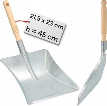 Lopatka na uhlí a smetí s dřevěnou rukojetí