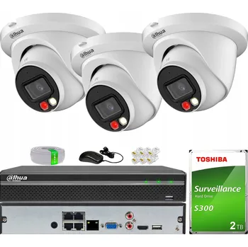 Bezpečnostní kamera IP PoE Monitorovací Sada se 3 Kamerami WizSense DAHUA IPC-HDW2849TM-S-IL-0280B