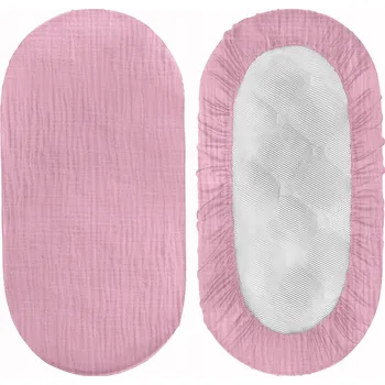 Prostěradlo PROSTĚRADLO DO KORBIČKY KOČÁRKU KOLÉBKY 38x80 cm MUŠELÍNOVÉ, POLSKÝ VÝROBEK