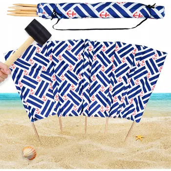 Obraz PARAVÁN VELKÝ NA PLÁŽ ZÁVĚS POLSKÝ VÝROBCE 10 M + KLADIVO