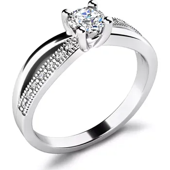 Prsten Dámský prsten bílé zlato 585/1000 přírodní diamant G/SI 10998-B-DIA velikost 52