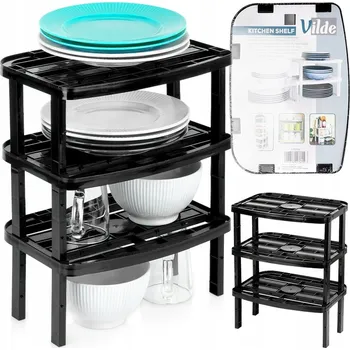 regál 3x Kuchyňská POLICE na pracovní desku, regál do skříňky, stojan, organizér pro stohování