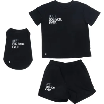 Obleček pro psa TIAKI Pet & Parent pyžamo v partnerském vzhledu pyžamo pro psí rodiče velikost L + odpovídající tričko pro psa délka zad 30 cm pes