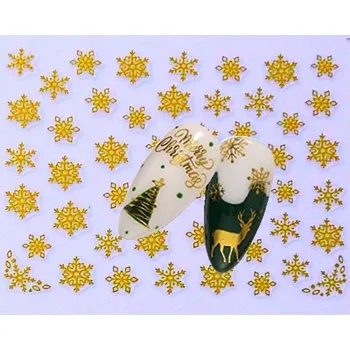 Obraz 3D vánoční Samolepky na sněhové vločky Y177