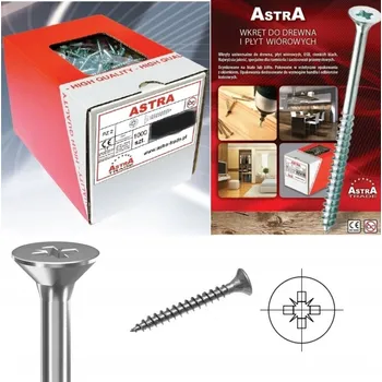 Vrut ASTRA 3,5x30 pozink Vruty do dřeva 1000 ks PZ2