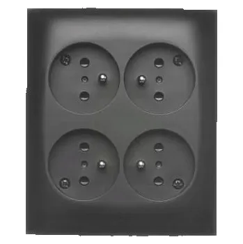 Elektrická zásuvka Čtyřnásobná zásuvka nástěnná černá matná ACGZN4Z/49 Kontakt Simon Aquaclick