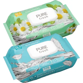 Toaletní papíry Pure Fresh Vlhčený toaletní papír s heřmánkem 60 ks x2