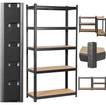 Dílenský regál Kovový skladový regál Dooc 180 x 90 x 40 cm, nosnost 175 kg na polici