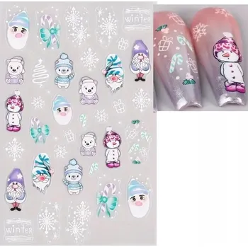 samolepka 3D Samolepky na nehty sněhové vločky R144