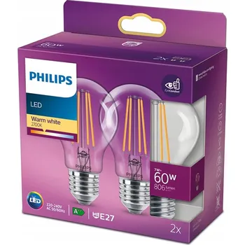 Žárovka LED žárovky Philips E27 7 W 2700 K 2 kusy