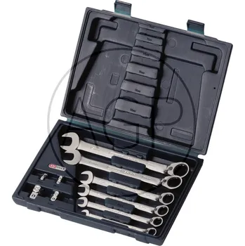 Klíč GEARplus® Přepínací-ráčnový-Očkový/otevřený klíč-sada, 10-dílů., 8-19mm, s adaptérem