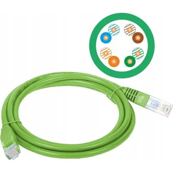 Síťový kabel Patchcord Alantec U/UTP 5e RJ45 / RJ45 2 m zelený