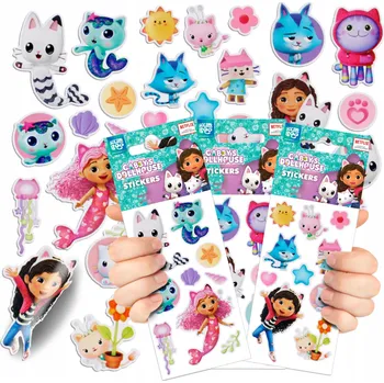 samolepka Gabby's Dollhouse Gábinin Kouzelný Domek Sada samolepek pro děti 3 BLISTRY