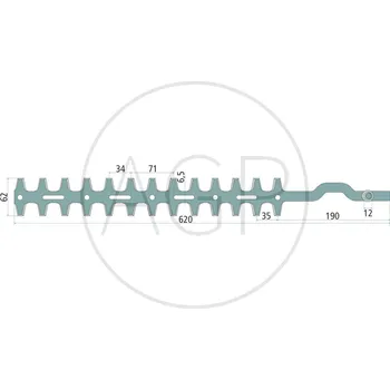 Oboustranný vnější nůž o délce 620 mm pro Echo na typy HCA-2400, HCA-2410
