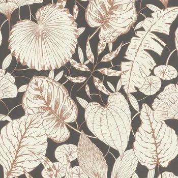 Tapeta Tapeta velké černé listy, vliesová tapeta