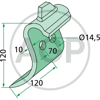 Pracovní nůž Nůž mulčovače vhodný na Dücker