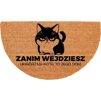 Rohožka EKOLOGICKÁ KOKOSOVÁ ROHOŽKA PŮLKRUHOVÁ ODOLNÁ PROTISKLUZOVÁ 40X70 CM