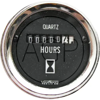 Budík Počítadlo provozních hodin analogové 8 - 28V průměr 52 mm