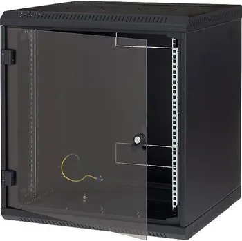 Rozvaděč Triton 19" rozvaděč jednodílný 9U/400mm, celoskleněné dveře, černý