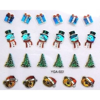 3D Samolepky na nehty s vánočními motivy - Santové (Y56)