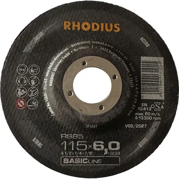 Brusný kotouč Rhodius 395041 | Brusný kotouč 115 x 6,0 x 22,23 mm, XT85
