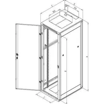 Rozvaděč Triton 19" rozvaděč stojanový 18U/600x800, plechové dveře