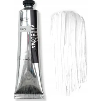 Vodová barva BÍLÁ AKRYLOVÁ BARVA 120 ml UMĚLECKÁ V TUBĚ VELKÁ AKRYLOVÁ BARVA