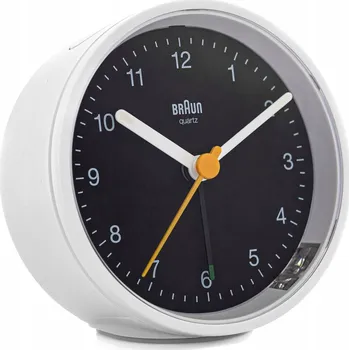 Budík Hodiny budík Braun bílé 7,5 cm