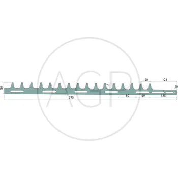 Dílna Jednostranný vnější nůž o délce 775 mm pro Stihl na typy HS 72, HS 74, HS 75, HS 76, HS 80, HS 85