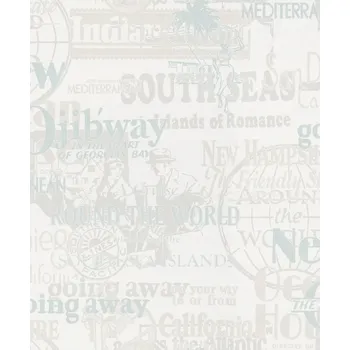 Tapeta Béžová tapeta s vypouklými nápisy a palmami, základní tapeta do pokoje