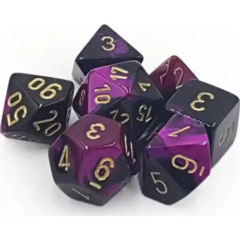 Hrací kostka Set 7 RPG kostek - černé/fialové (Chessex)
