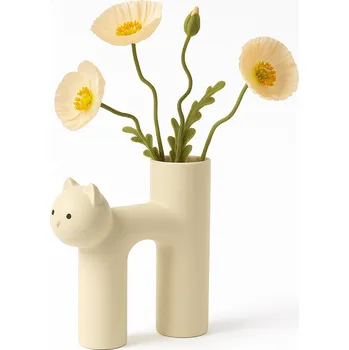 Váza Váza kočka krémová dárek kočičí maminka kočičí design 21 cm +