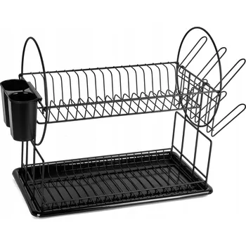 Odkapávač na nádobí TADAR DVOUÚROVŇOVÝ ODKAPÁVAČ NA NÁDOBÍ ČERNÝ