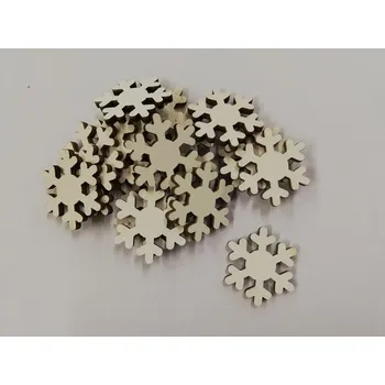 Vánoční dekorace Dřevěný výřez vločka č.7 vel.2