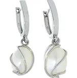 Goldstore Stříbrné náušnice s bílou perlou Varianta: stříbrné náušnice