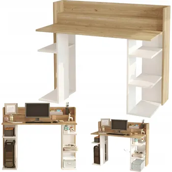 Psací stůl Obdélníkový psací stůl HowHomely 123,6 x 58,1 x 98 cm bílý