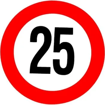 Dopravní značení Samolepící fólie označení rychlosti 25 km/h o průměru 200 mm