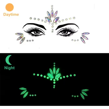 Souprava šperků B-TOP Svítící 3D nalepovací kamínky na obličej NK-052