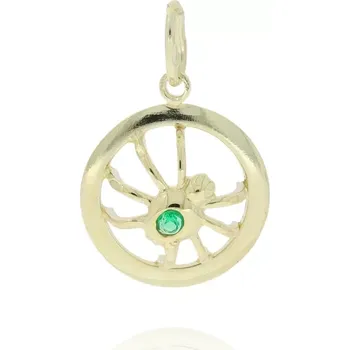 Přívěsek Zlatý pavouk se zeleným zirkonem