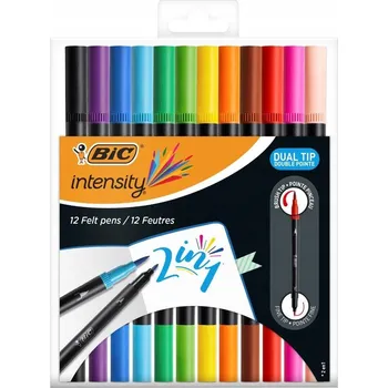 Fixy štětcové tužky 12 kusů mix barev BIC Intensity Dual Tip