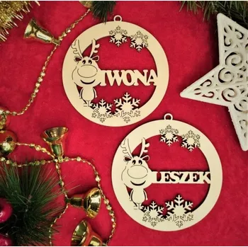 Vánoční dekorace Zdobená koule sob Vánoční Koule 9 cm 1 ks