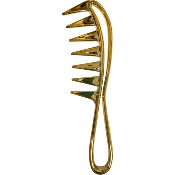 hřeben Široký hřeben na vlasy pro úpravu a styling loken, zlatý, 1 ks