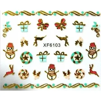 3D vánoční Samolepky na nehty s motivem soba Y65