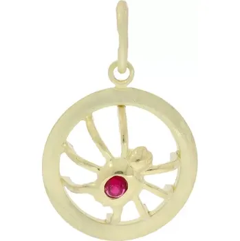 Přívěsek Zlatý pavouk s červeným zirkonem