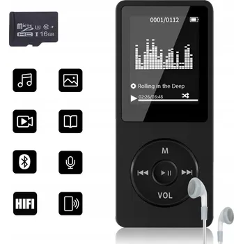 Bluetooth 5.0 MP3 přehrávač s 16GB pamětí a funkcí nahrávání